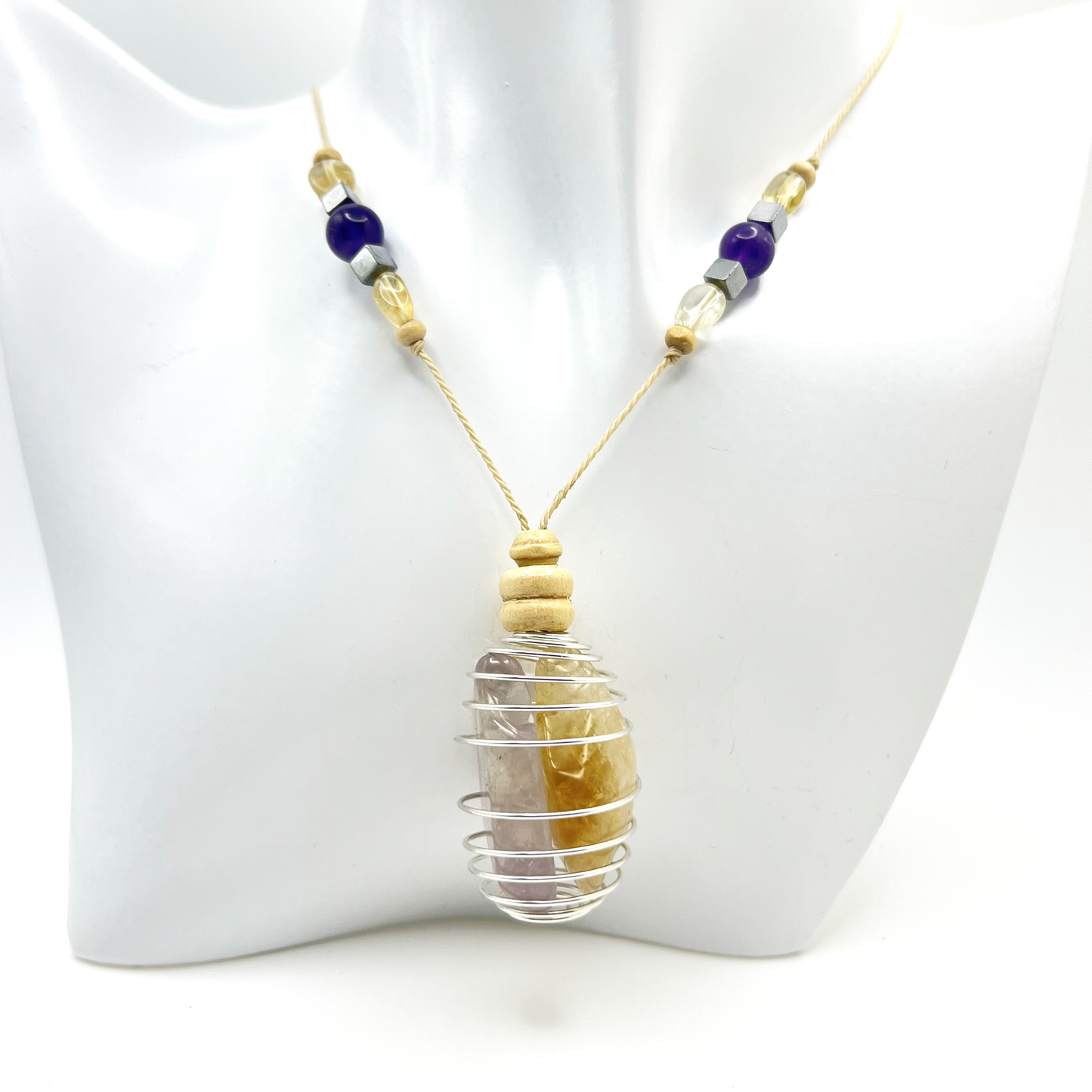 Joy necklace- Amethyst and Citrine