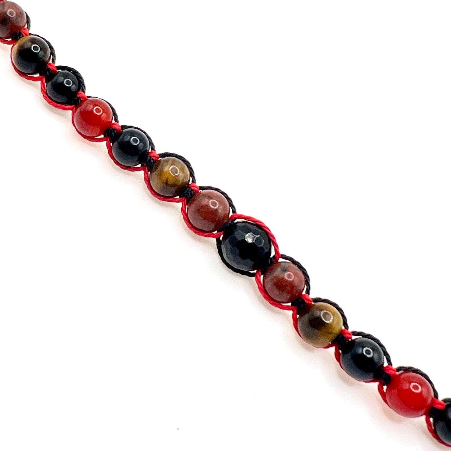 Root Fire Protection Bracelet – Tourmaline, Obsidian, Hematite, Carnelian, Tiger Eye & Red Jasper