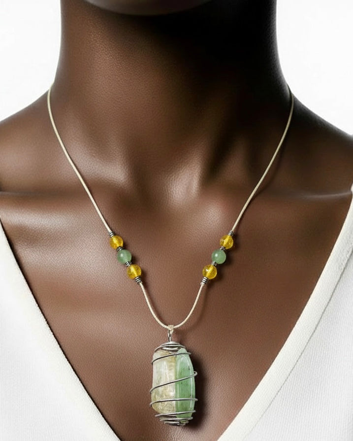 Abundance necklace, Citrine/Green Aventurine