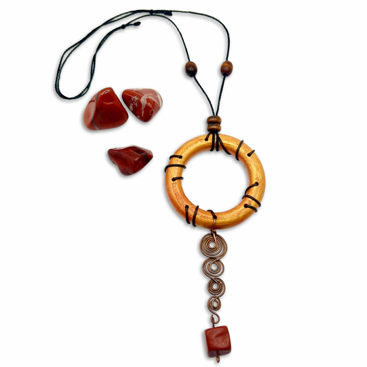 Handmade unique necklace with Red Jasper