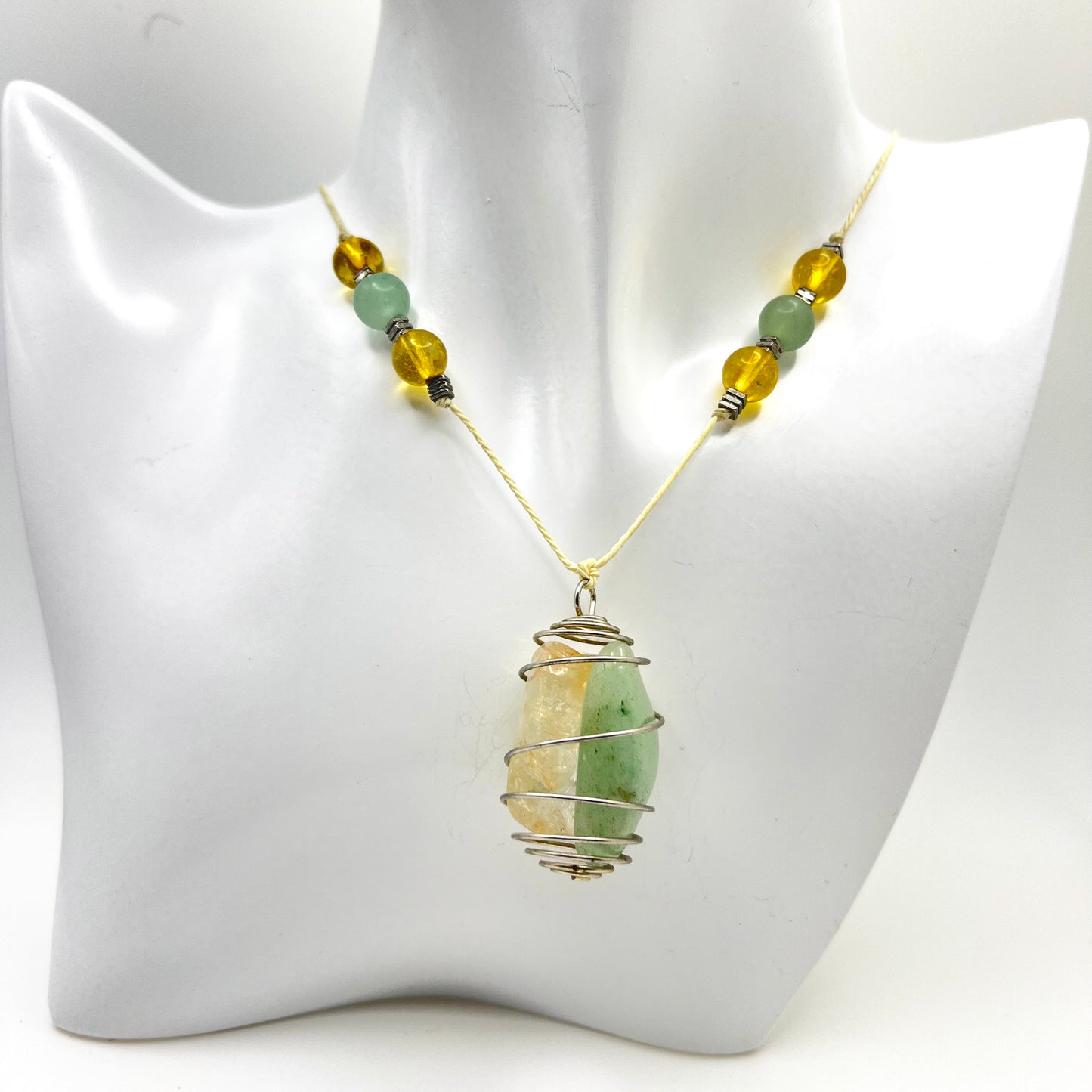 Abundance necklace, Citrine/Green Aventurine