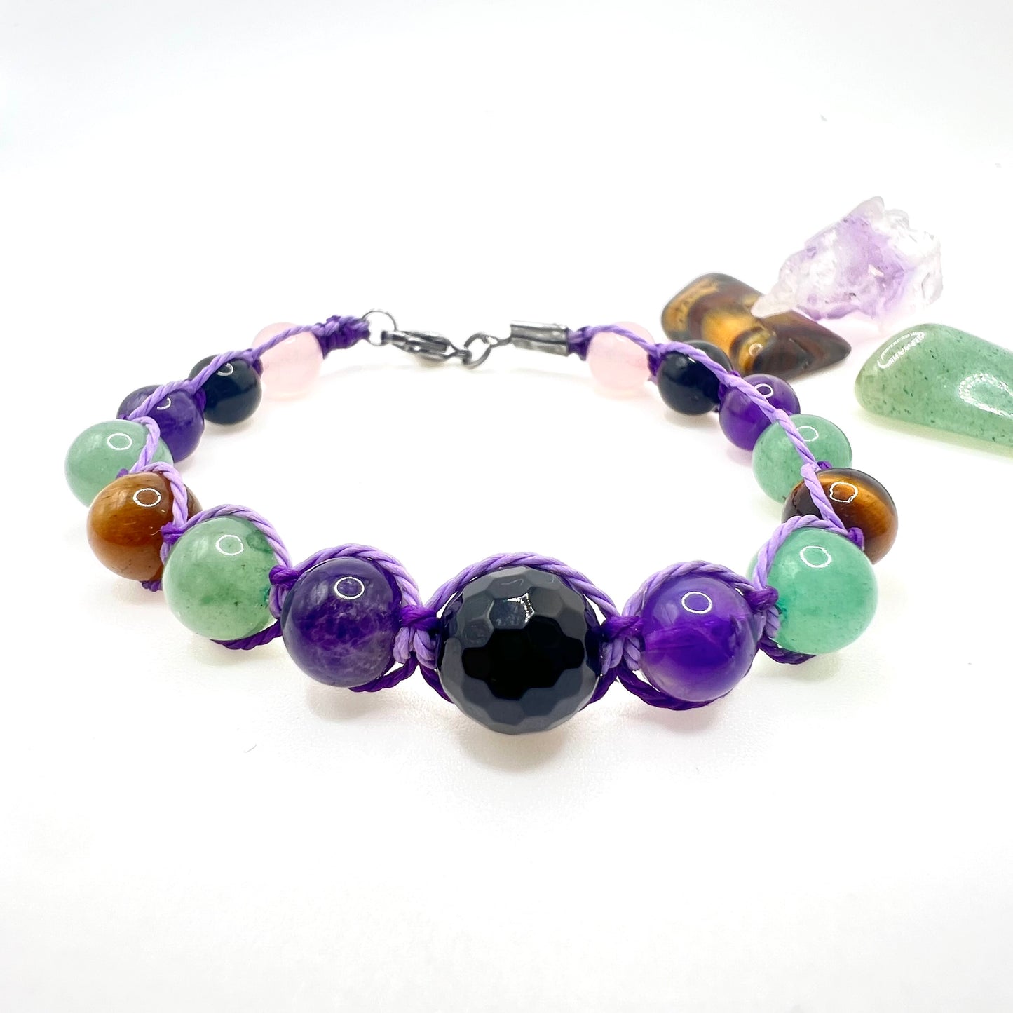 unique handmade bracelet with wrapped crystals