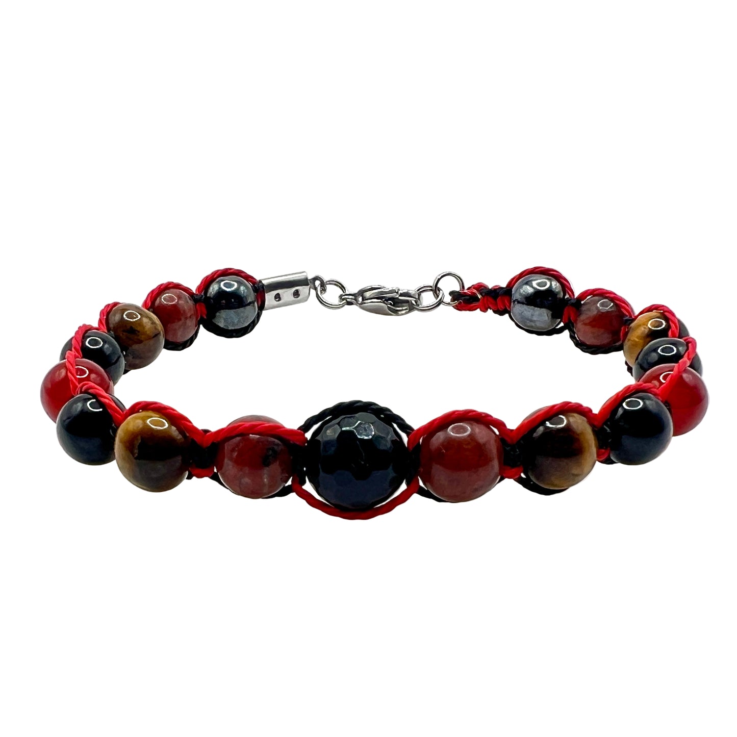 Handcrafted protection bracelet with tourmaline, black obsidian, hematite, carnelian, tiger eye, and red jasper. A bold grounding piece for strength, stability, and everyday energy balance.
Reiki infused 