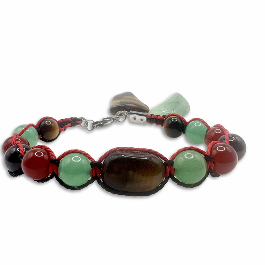 Handmade bracelet with wrapped crystals
