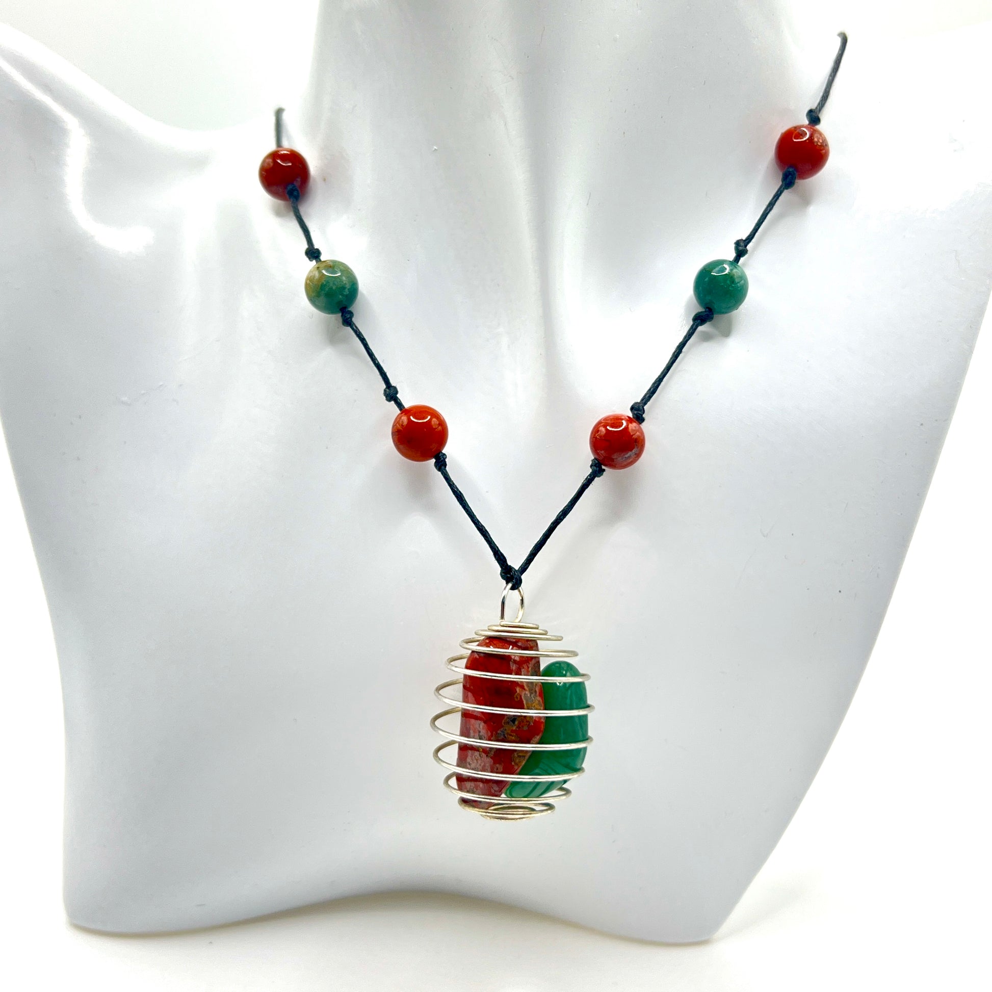 Handmade unique necklace with crystals
